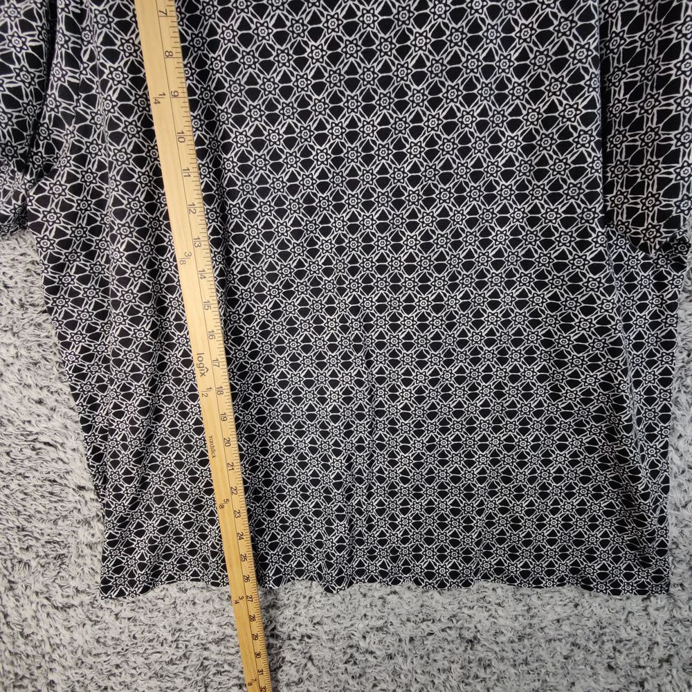 Croft & Barrow Classic Black White Geometric Print Cotton Top Womens Size 2X - Picture 4 of 7